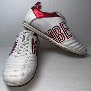 Bikkembergs Soccer Sneakers Womens 39 White Metallic Red Logo BKE10330 Designer